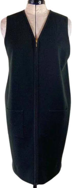 00s 100% Merino Wool Zip Front Sleeveless Knit Dress By  Preview Collection
