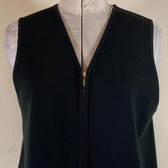 00s 100% Merino Wool Zip Front Sleeveless Knit Dress By  Preview Collection
