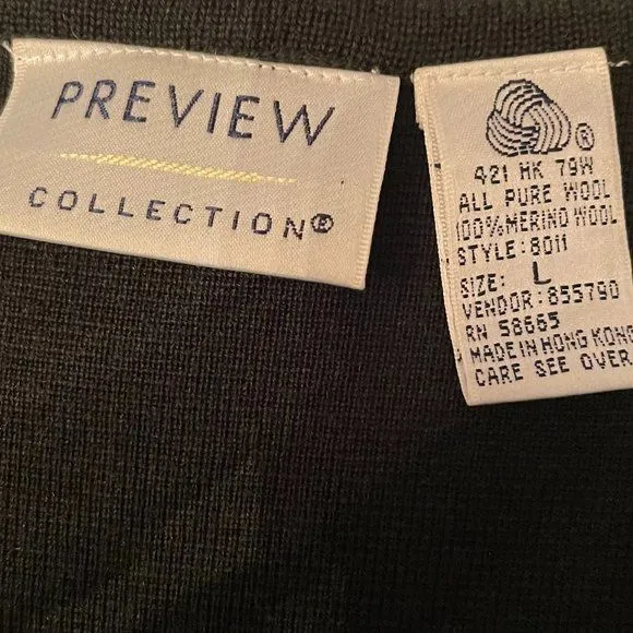 00s 100% Merino Wool Zip Front Sleeveless Knit Dress By  Preview Collection