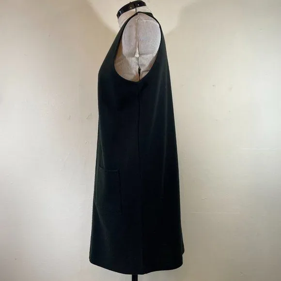 00s 100% Merino Wool Zip Front Sleeveless Knit Dress By  Preview Collection