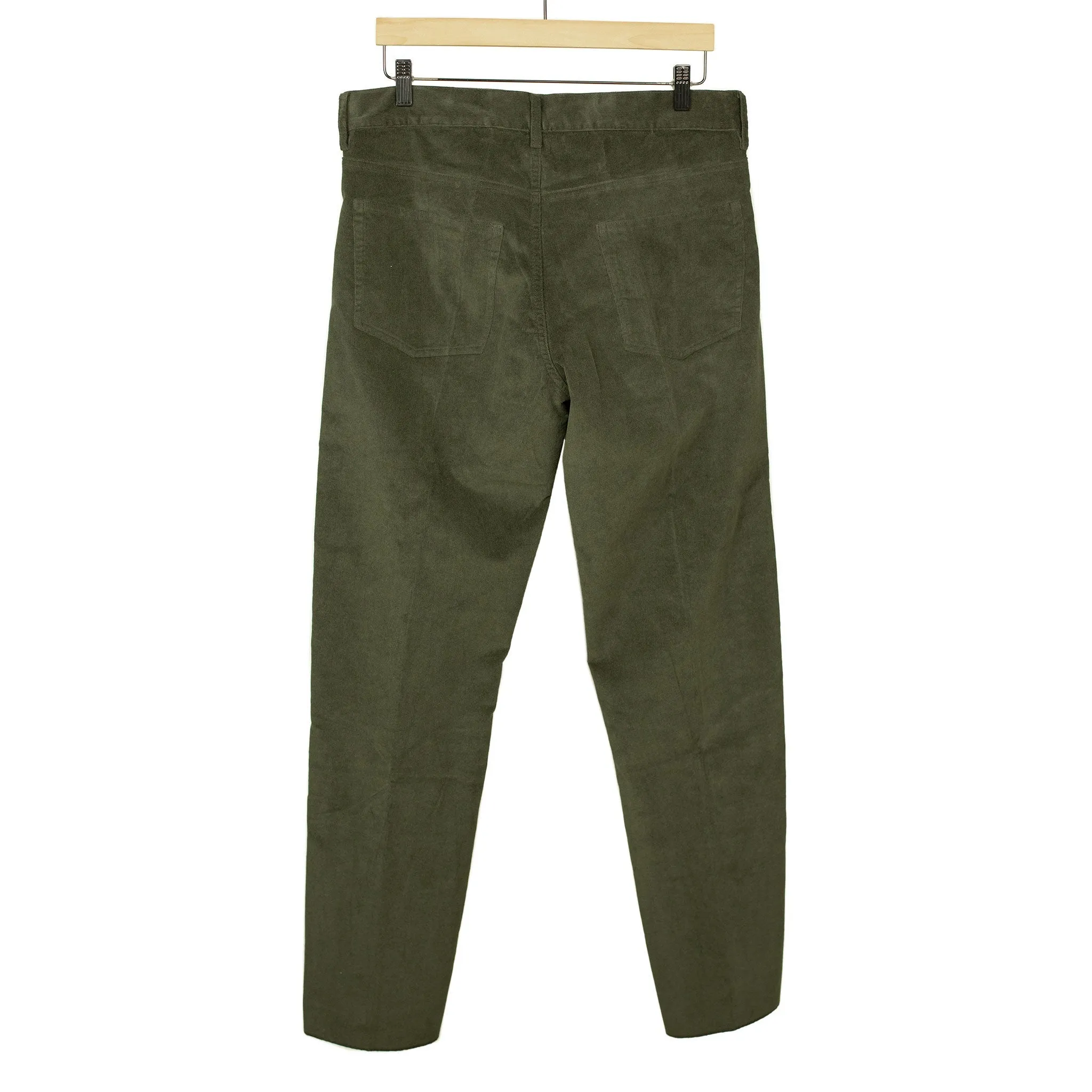 AAcero 5-pocket trousers in forest green fine wale cotton corduroy