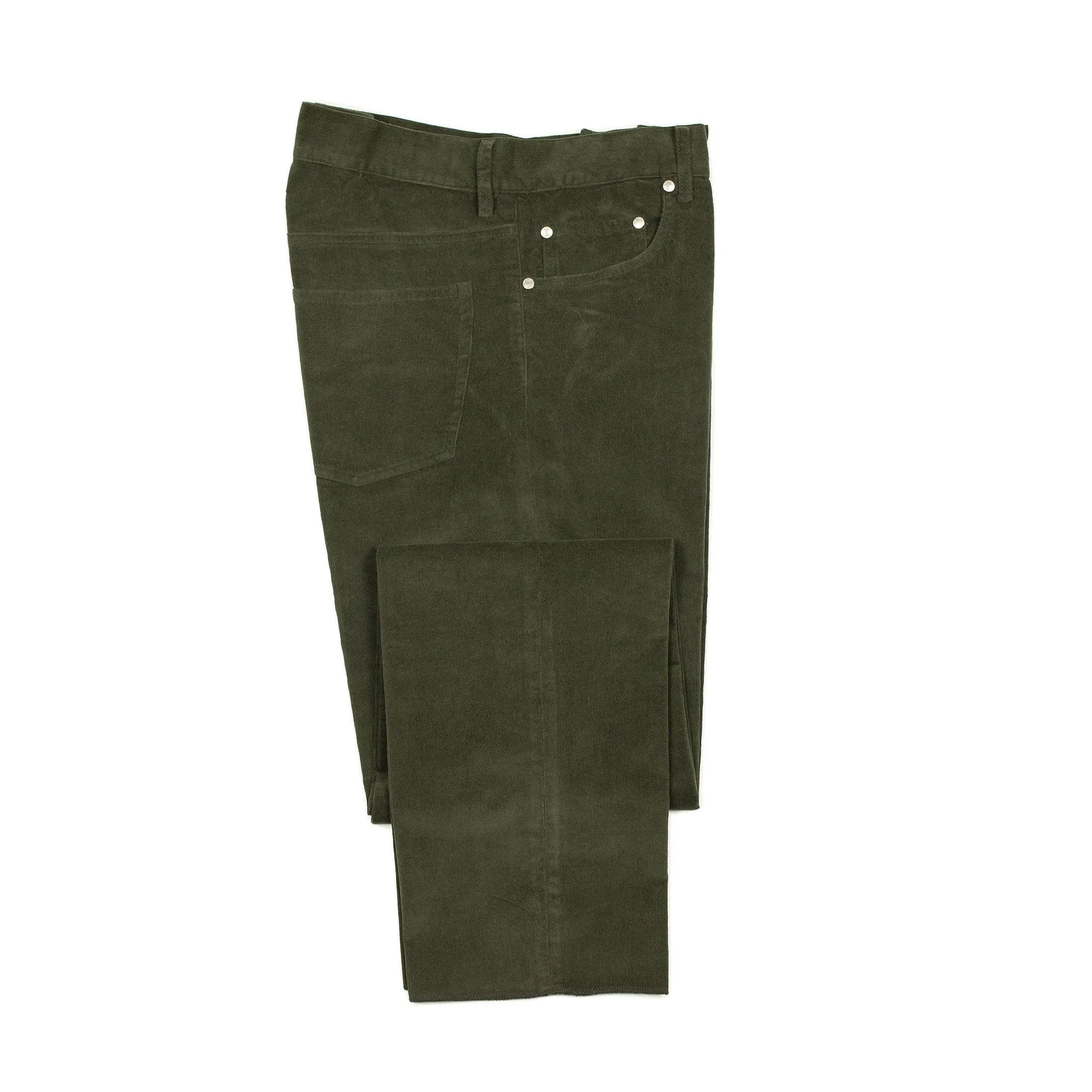 AAcero 5-pocket trousers in forest green fine wale cotton corduroy
