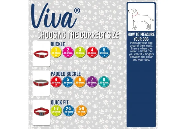 Ancol - Viva Nylon Padded Buckle Collar - Pink - Size 6 (45-54cm)