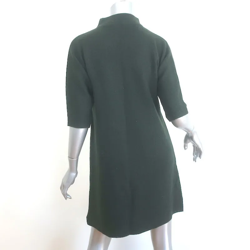 Ann Mashburn Rowan Funnel Neck Mini Sweater Dress Forest Green Size Extra Small