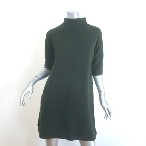 Ann Mashburn Rowan Funnel Neck Mini Sweater Dress Forest Green Size Extra Small