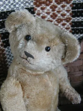 Antique Early Mohair Teddy Bear JointedShoe Button Eye Cutest Face EVER