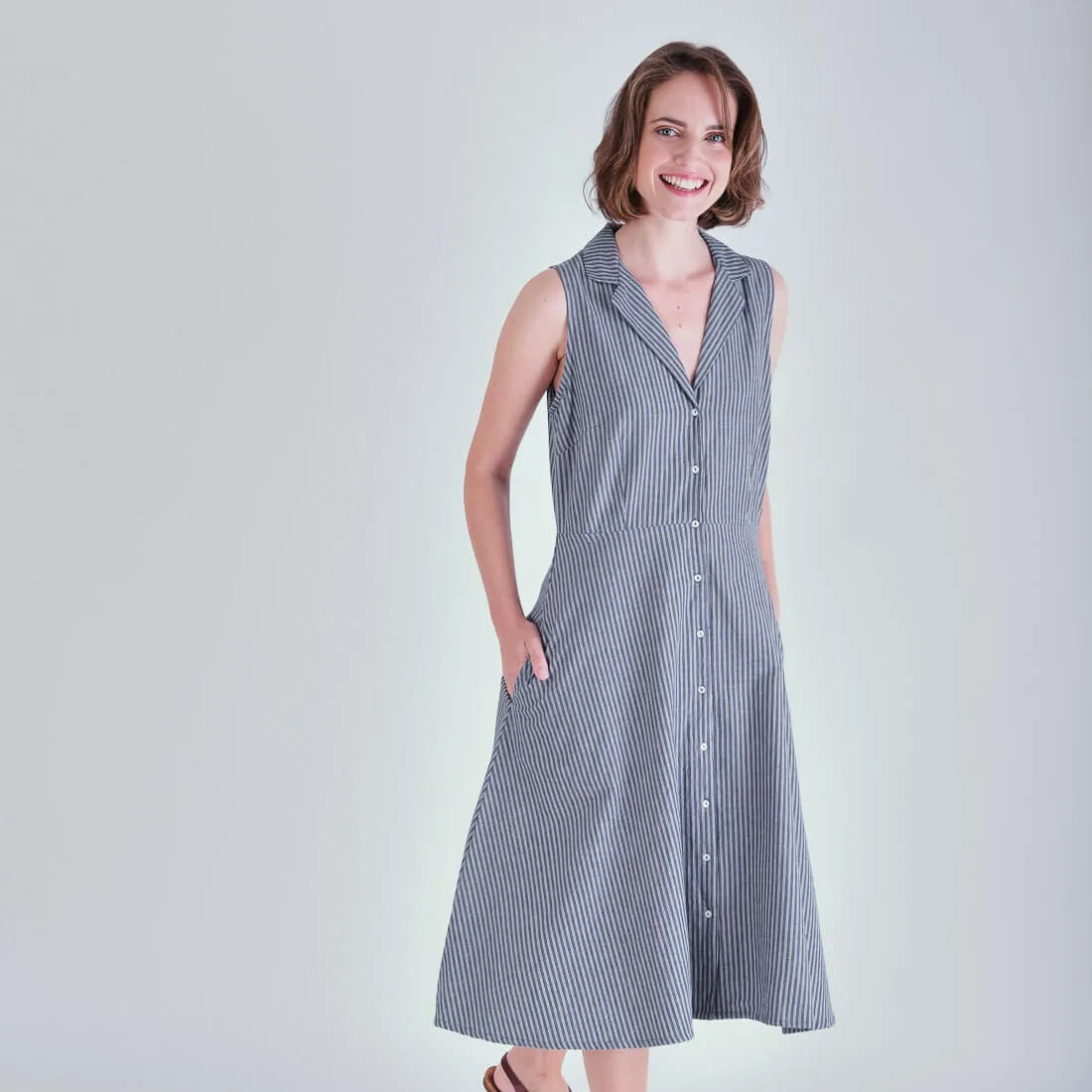 Aubrey Vintage Striped Shirt Dress