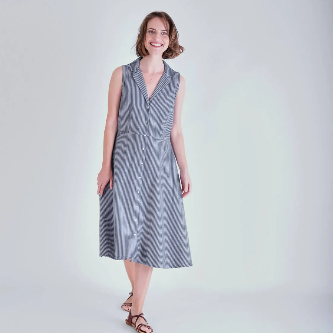 Aubrey Vintage Striped Shirt Dress