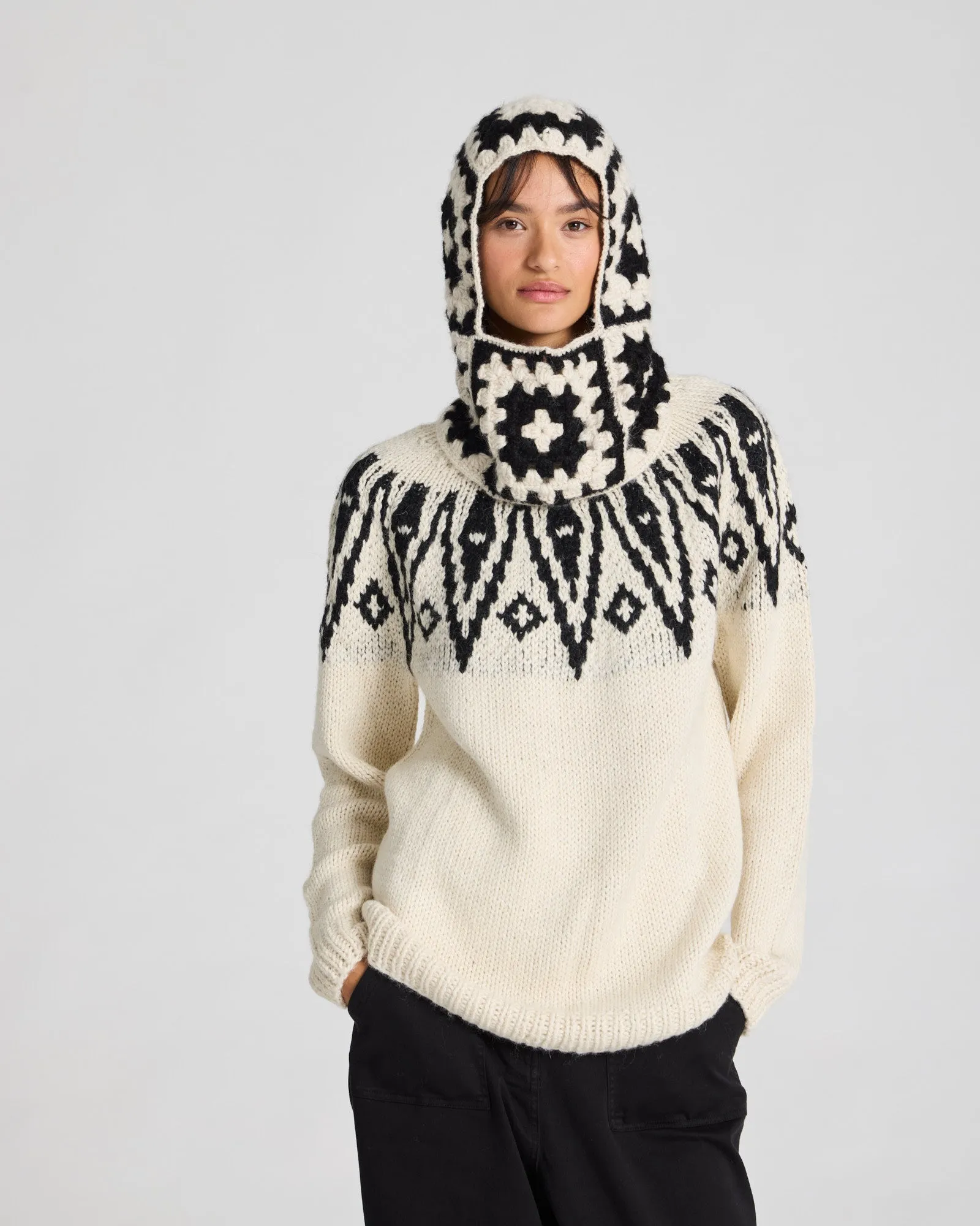 Balaclava Handmade Knit - Ecru