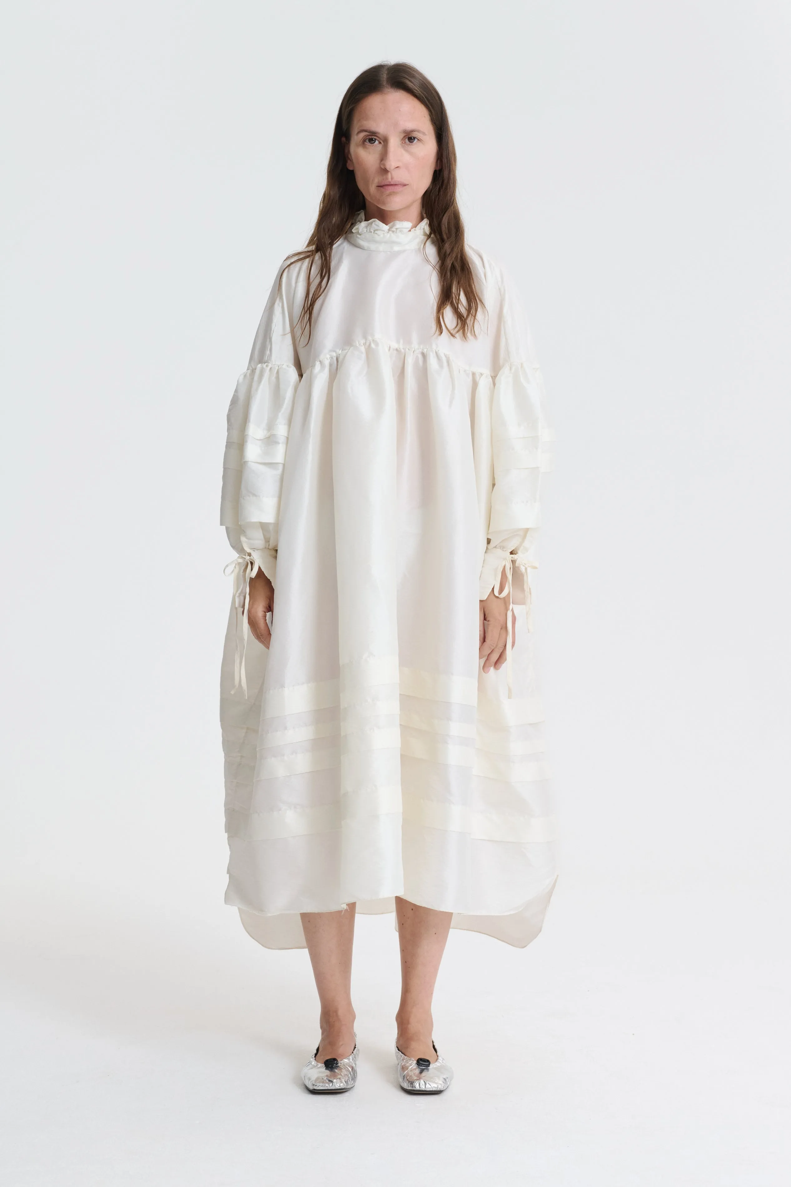BEATE | SHIRT DRESS FAILLE | IVORY