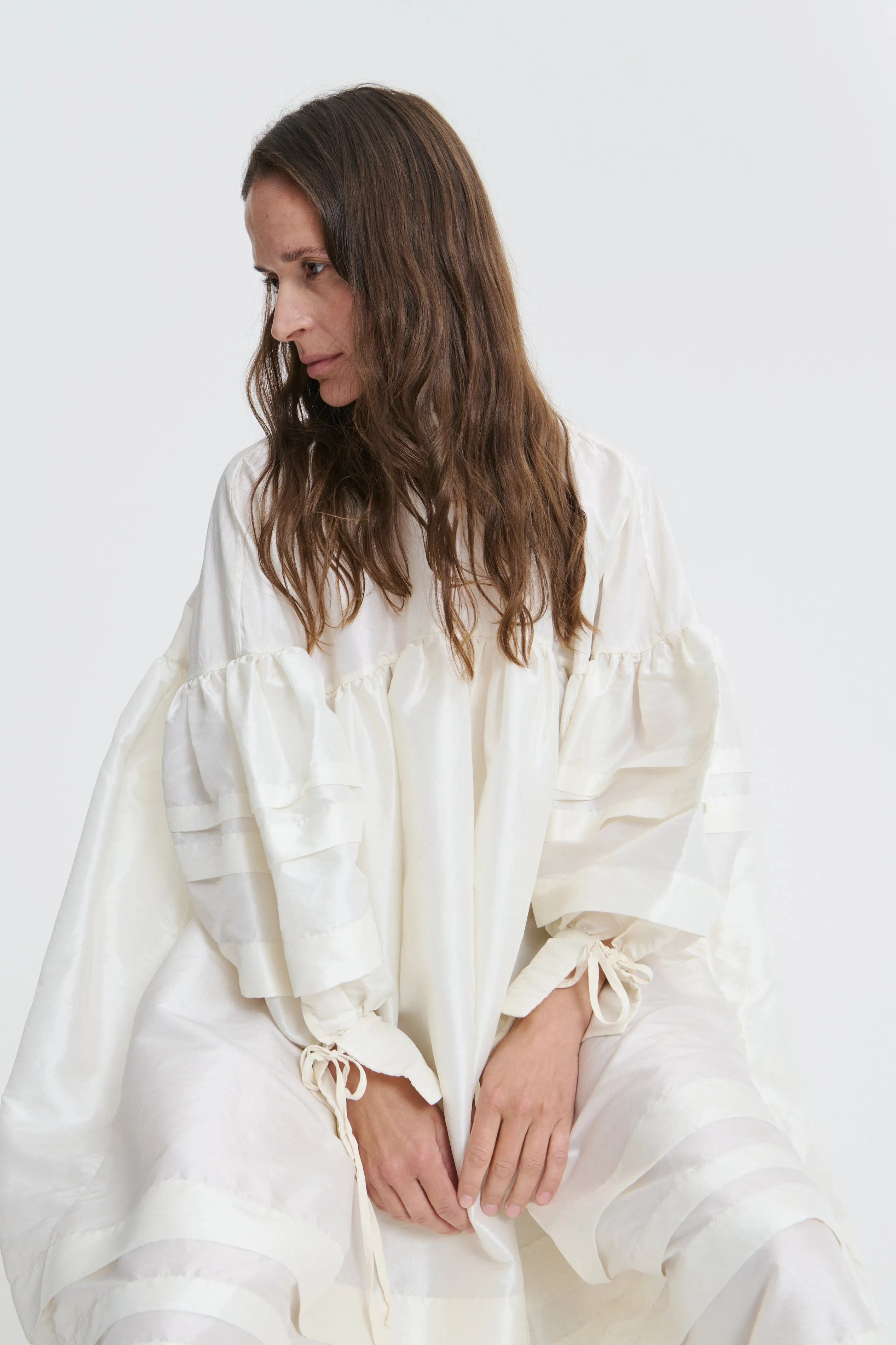 BEATE | SHIRT DRESS FAILLE | IVORY