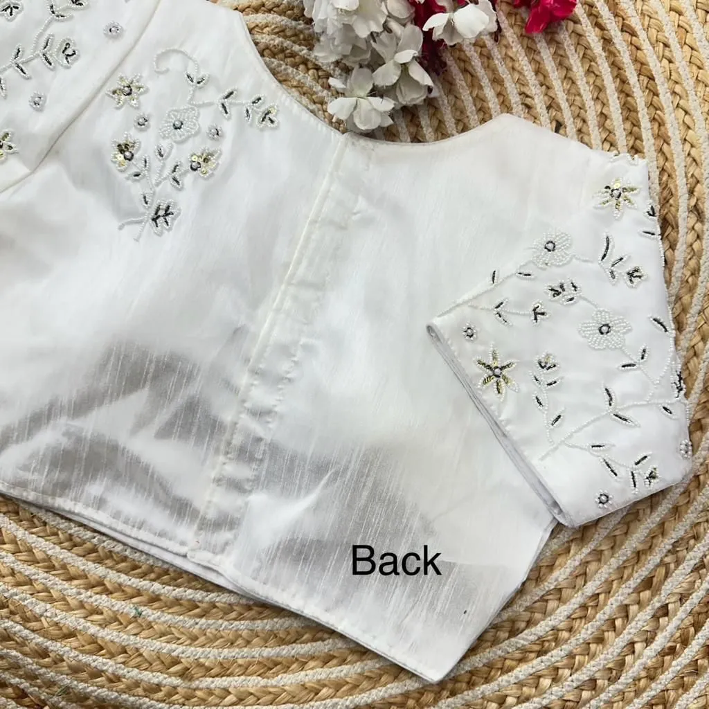 Beautiful Designer Readymade Raw Silk Blouse
