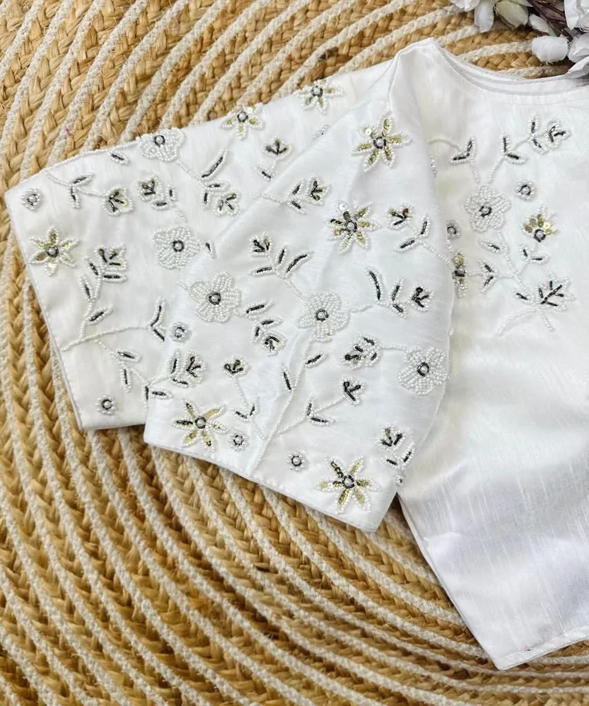 Beautiful Designer Readymade Raw Silk Blouse