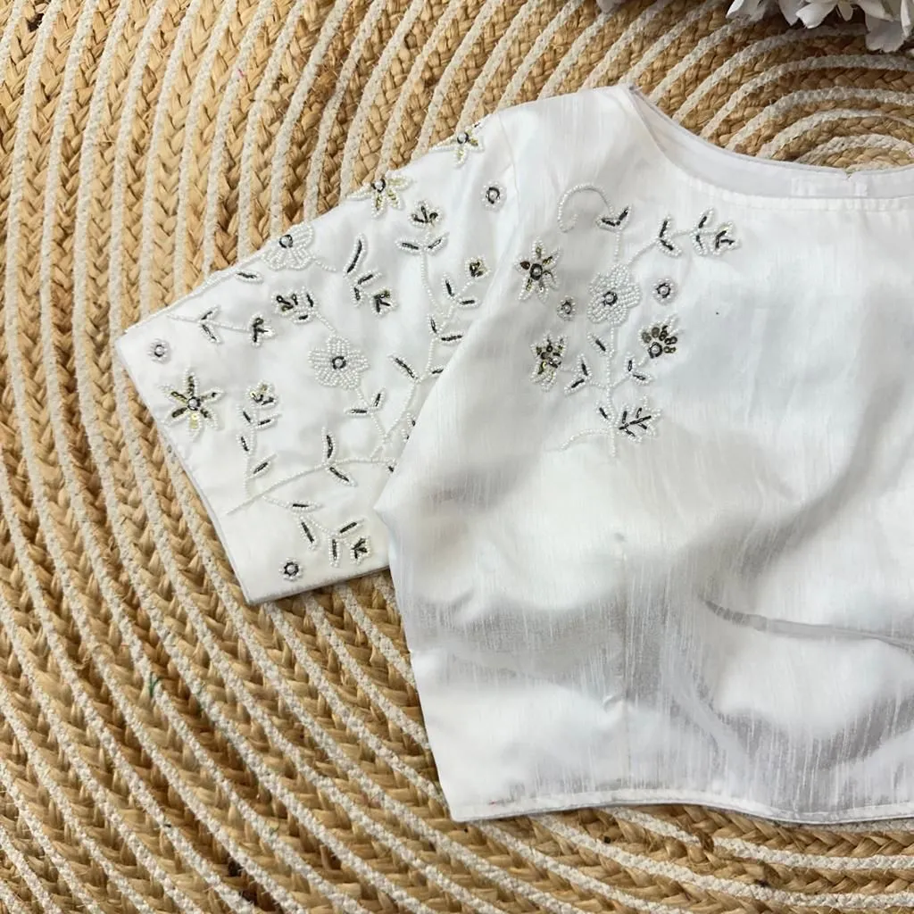 Beautiful Designer Readymade Raw Silk Blouse