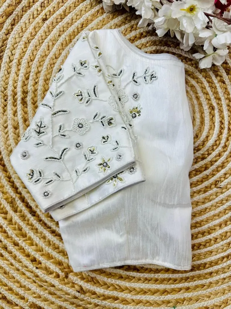 Beautiful Designer Readymade Raw Silk Blouse