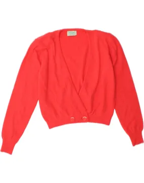 BENETTON Womens Crop Cardigan Sweater IT 46 Large Red Wool