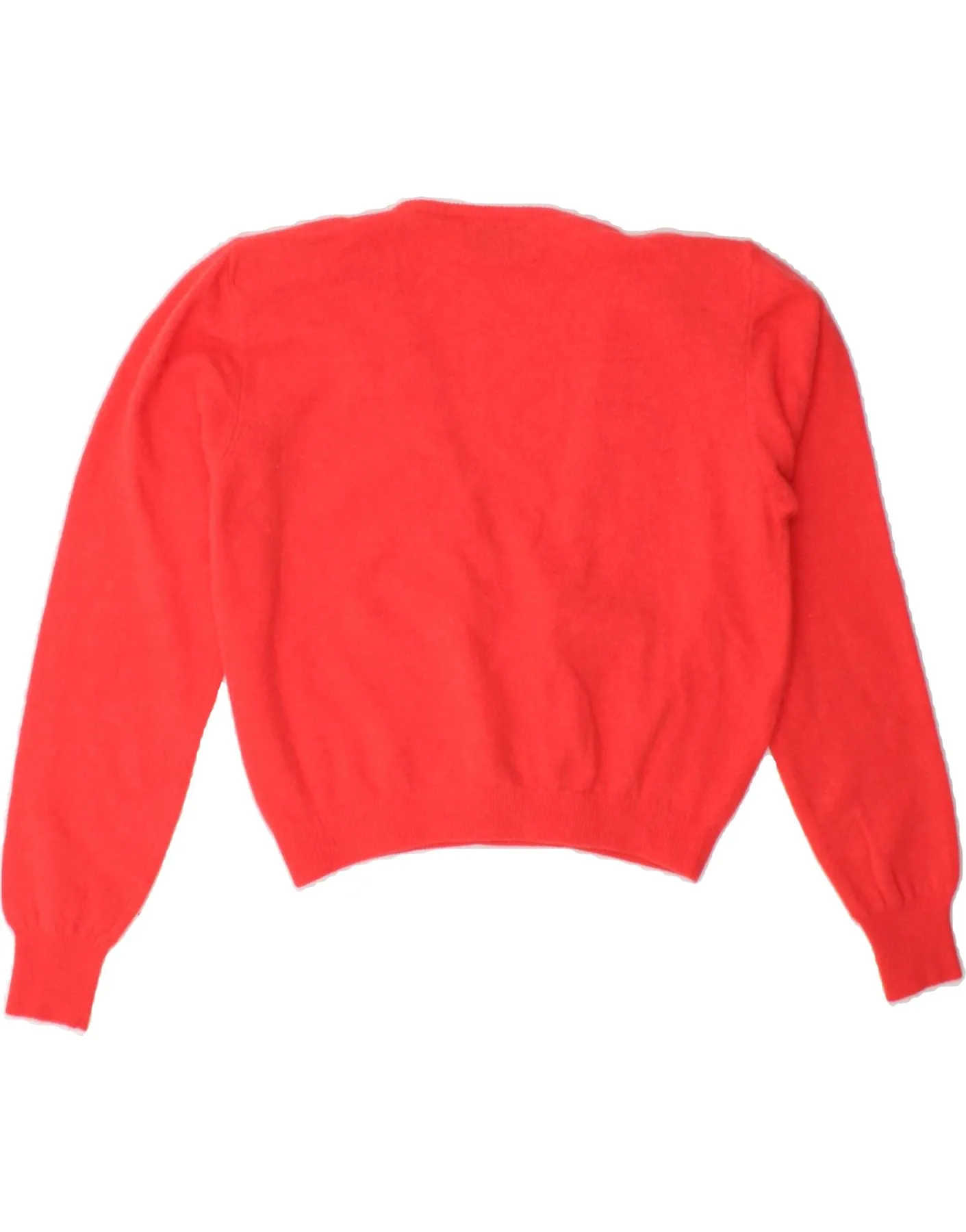 BENETTON Womens Crop Cardigan Sweater IT 46 Large Red Wool