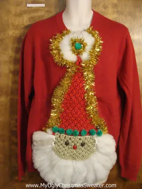 Best Crafty 3D Santa Ugly Christmas Sweater