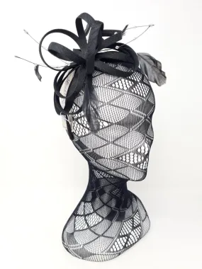 Black Matte Satin Looped Hairband Fascinator