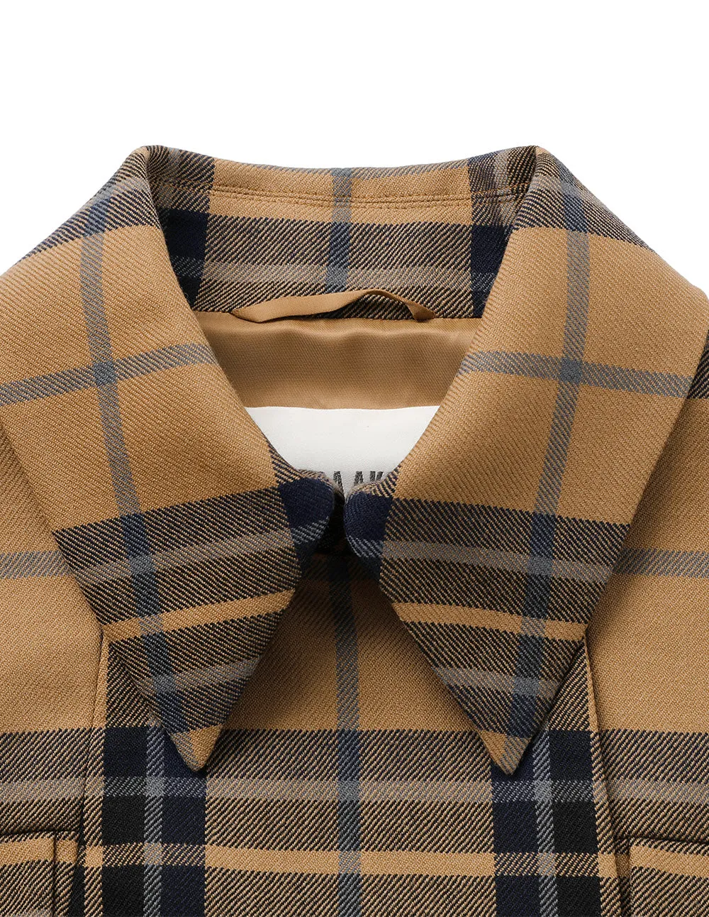 BORA AKSU Shirt-Collar Long-Sleeve Plaid Belted Windbreaker
