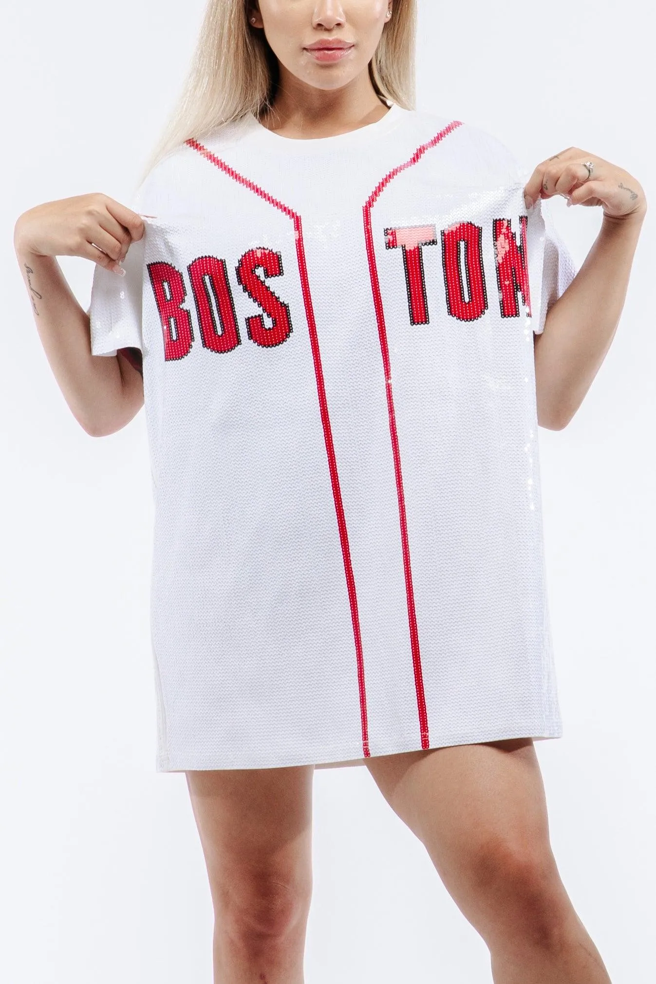 Boston Baseball Sequin Dress