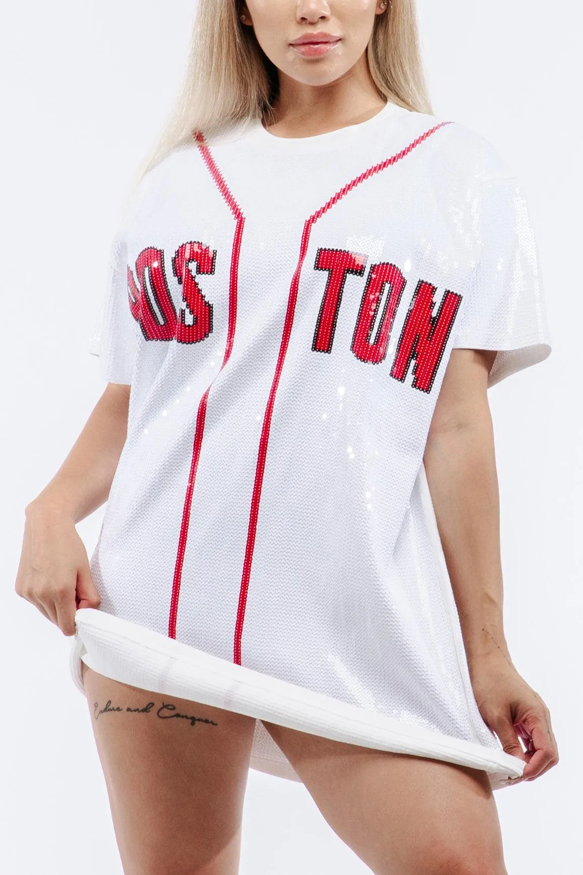 Boston Baseball Sequin Dress