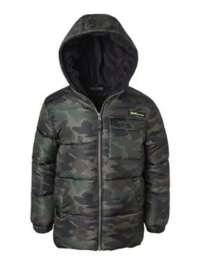 Boys Camo Print Puffer Jacket - ZB142