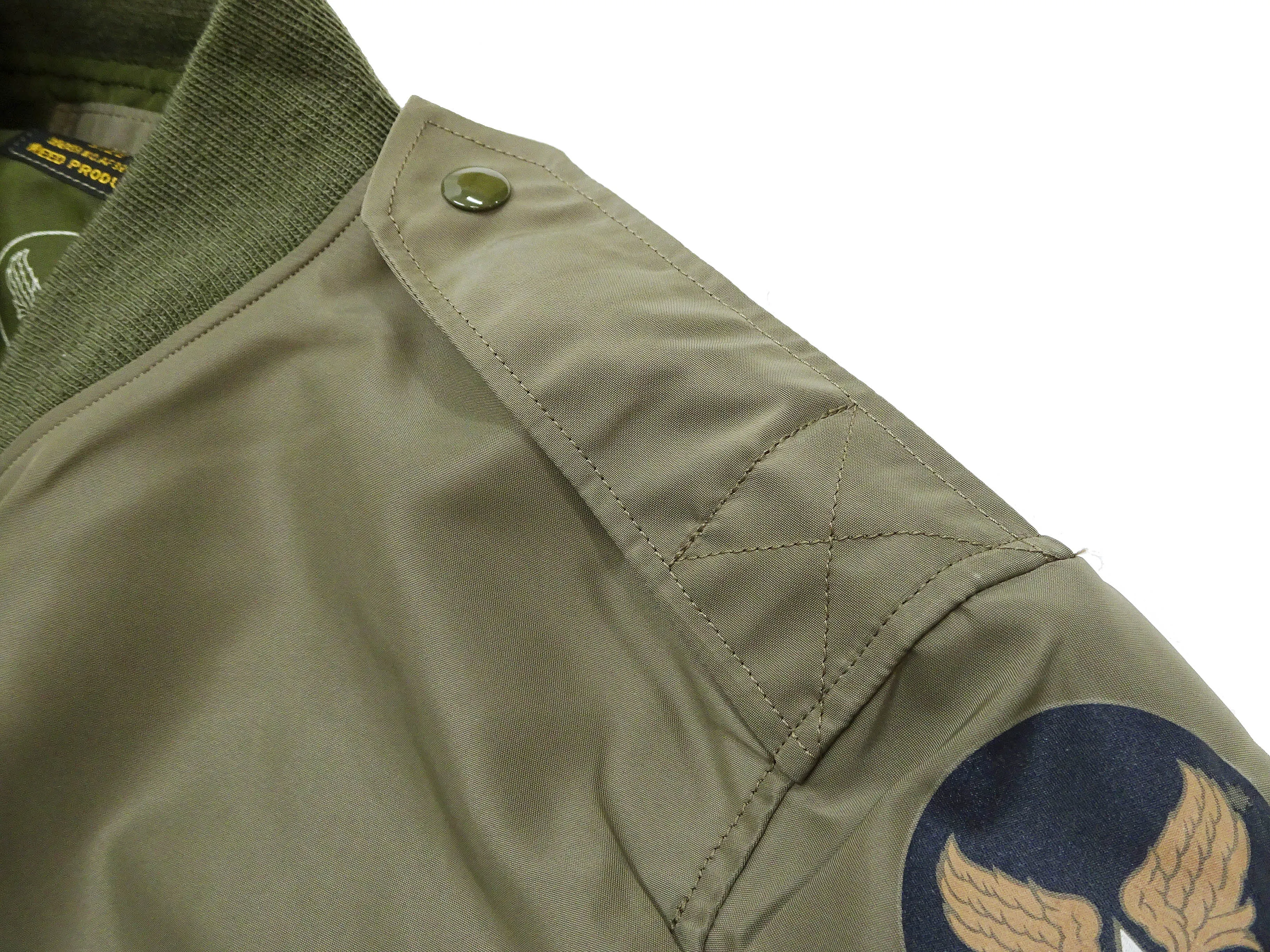 Buzz Rickson Jacket Men's L-2 Flight Jacket Plain Nylon Bomber Jacket L2 BR15125 Olive Drab