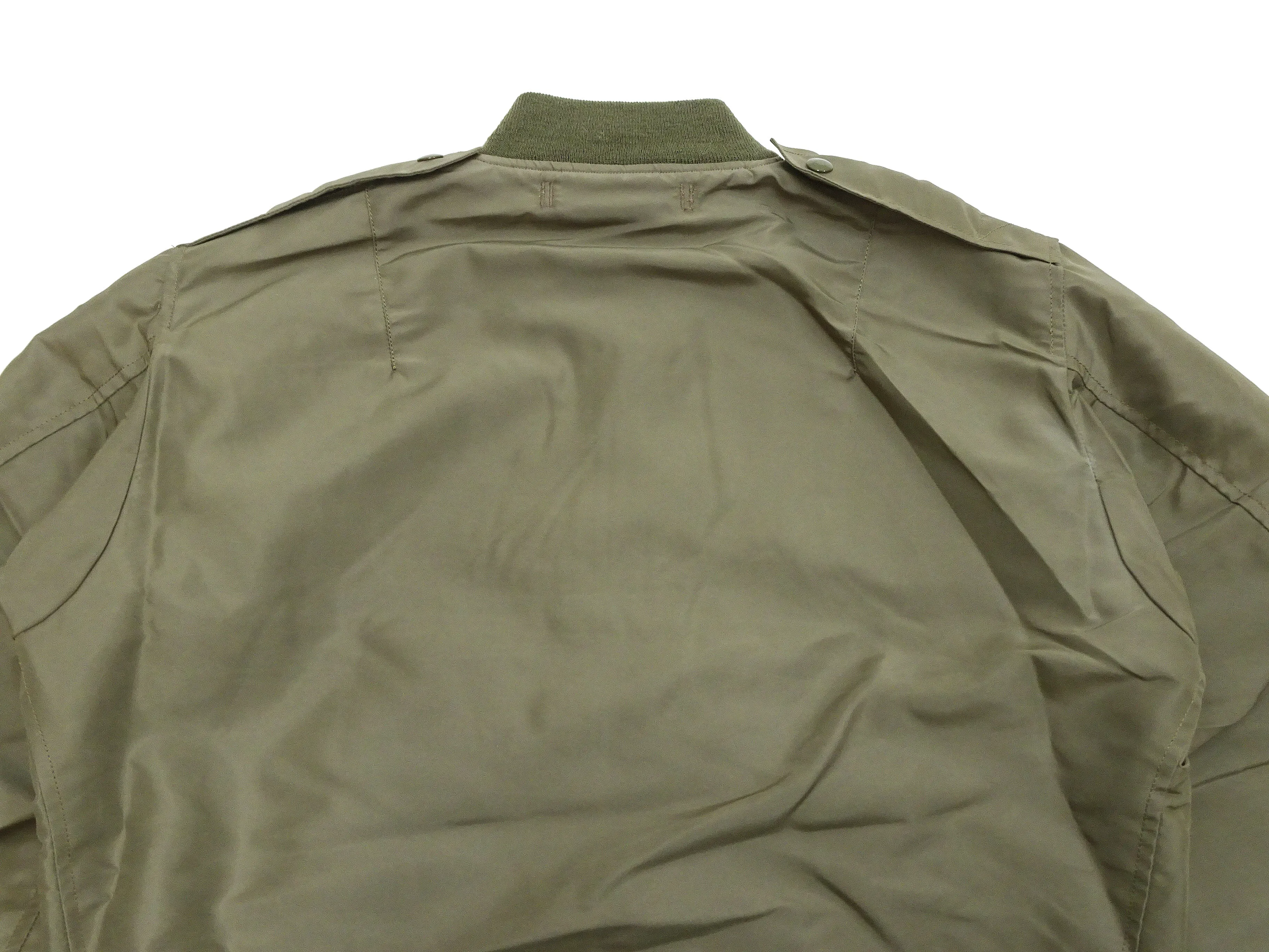 Buzz Rickson Jacket Men's L-2 Flight Jacket Plain Nylon Bomber Jacket L2 BR15125 Olive Drab