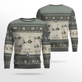 C-1A Trader C1A Aircraft Ugly Sweater, Ugly Sweater Christmas Shirt for Men Dad Veteran