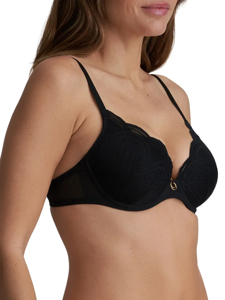 Cathia Padded Heartshape Bra - Black