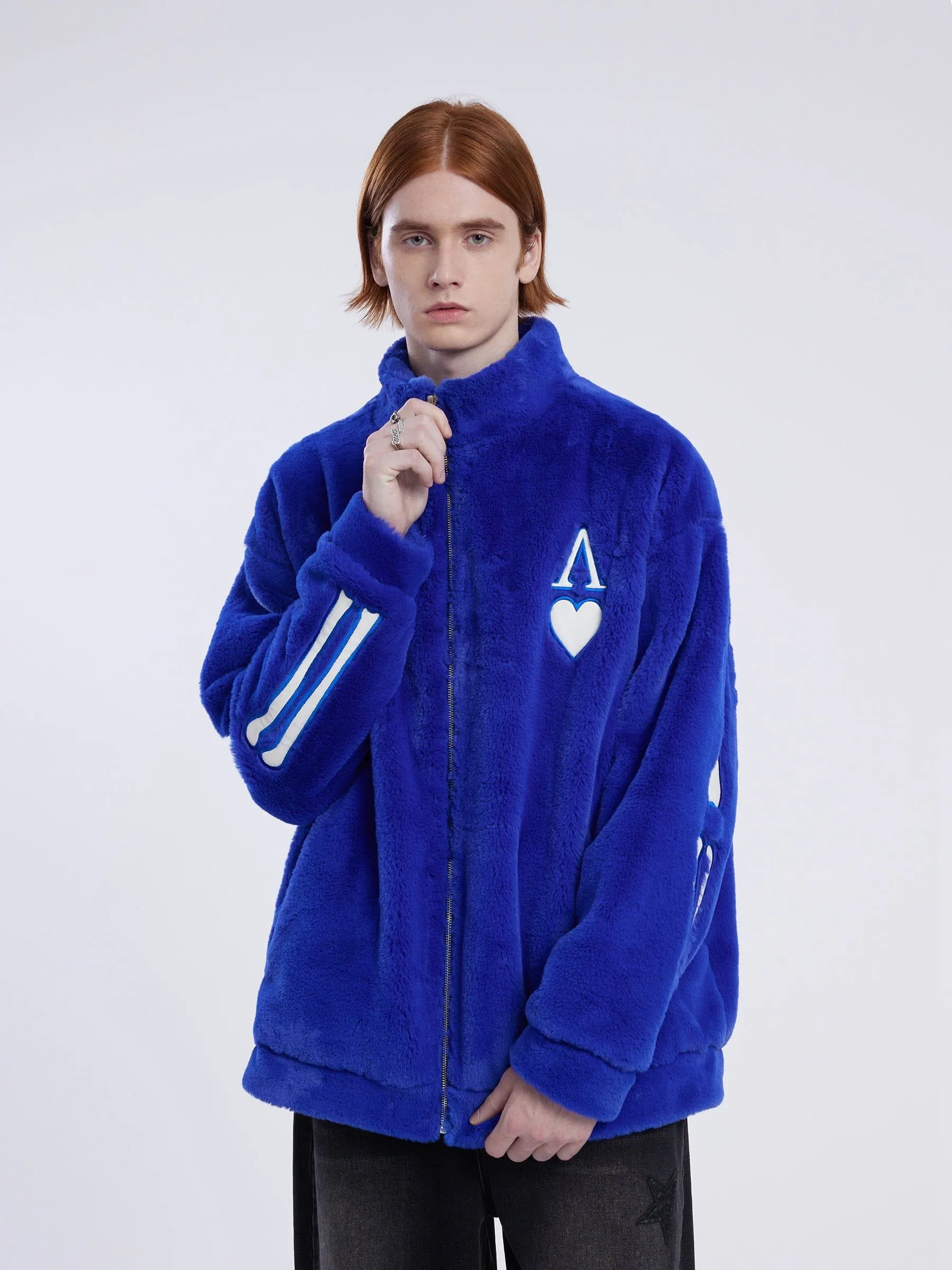 City Of Love Skull Pattern Fleece Coat