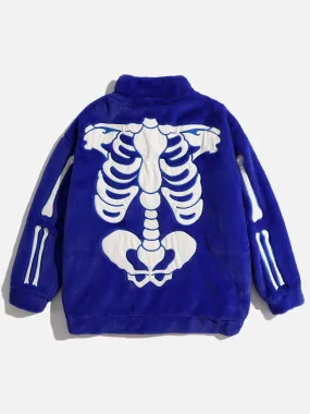 City Of Love Skull Pattern Fleece Coat