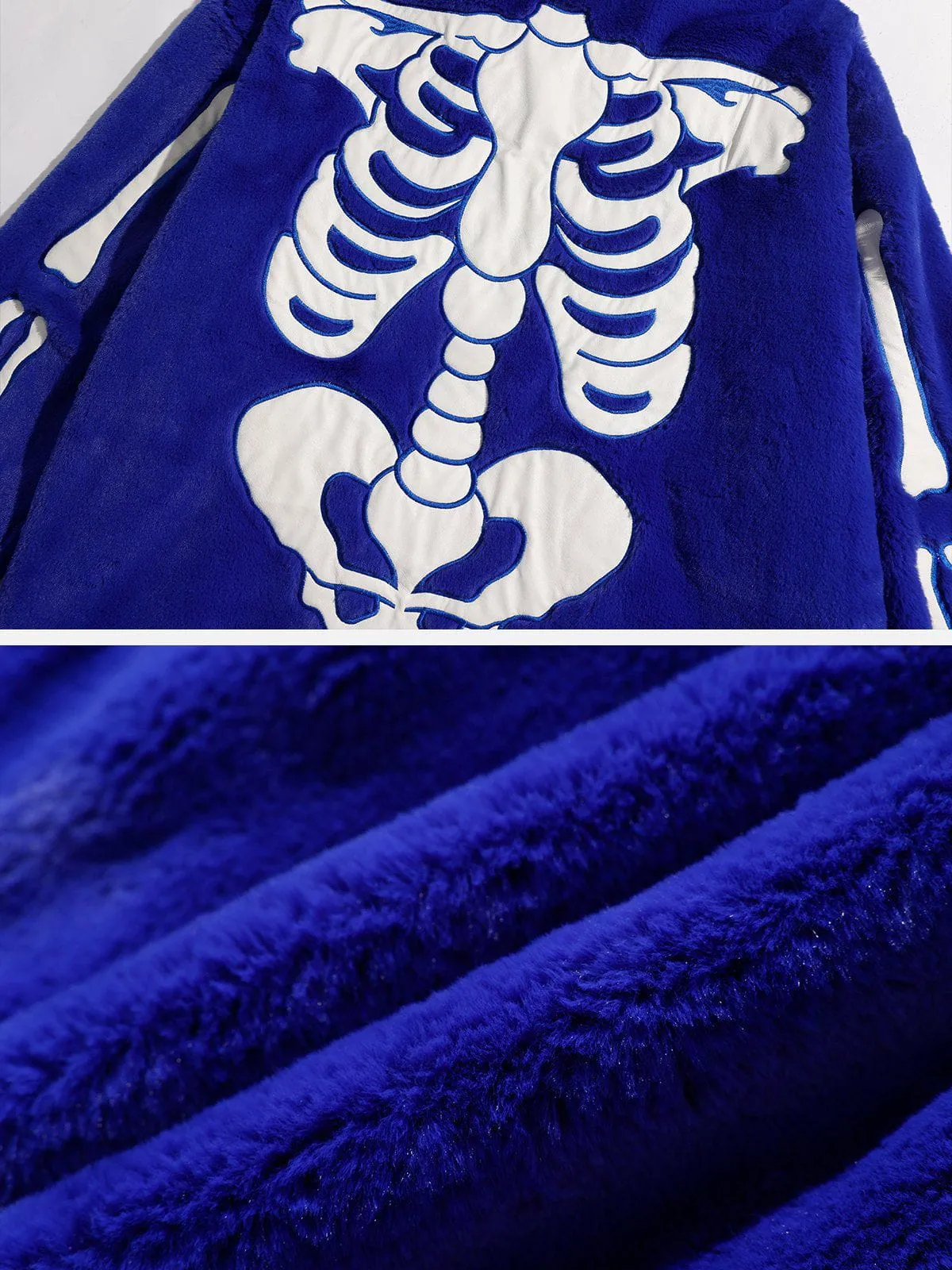 City Of Love Skull Pattern Fleece Coat