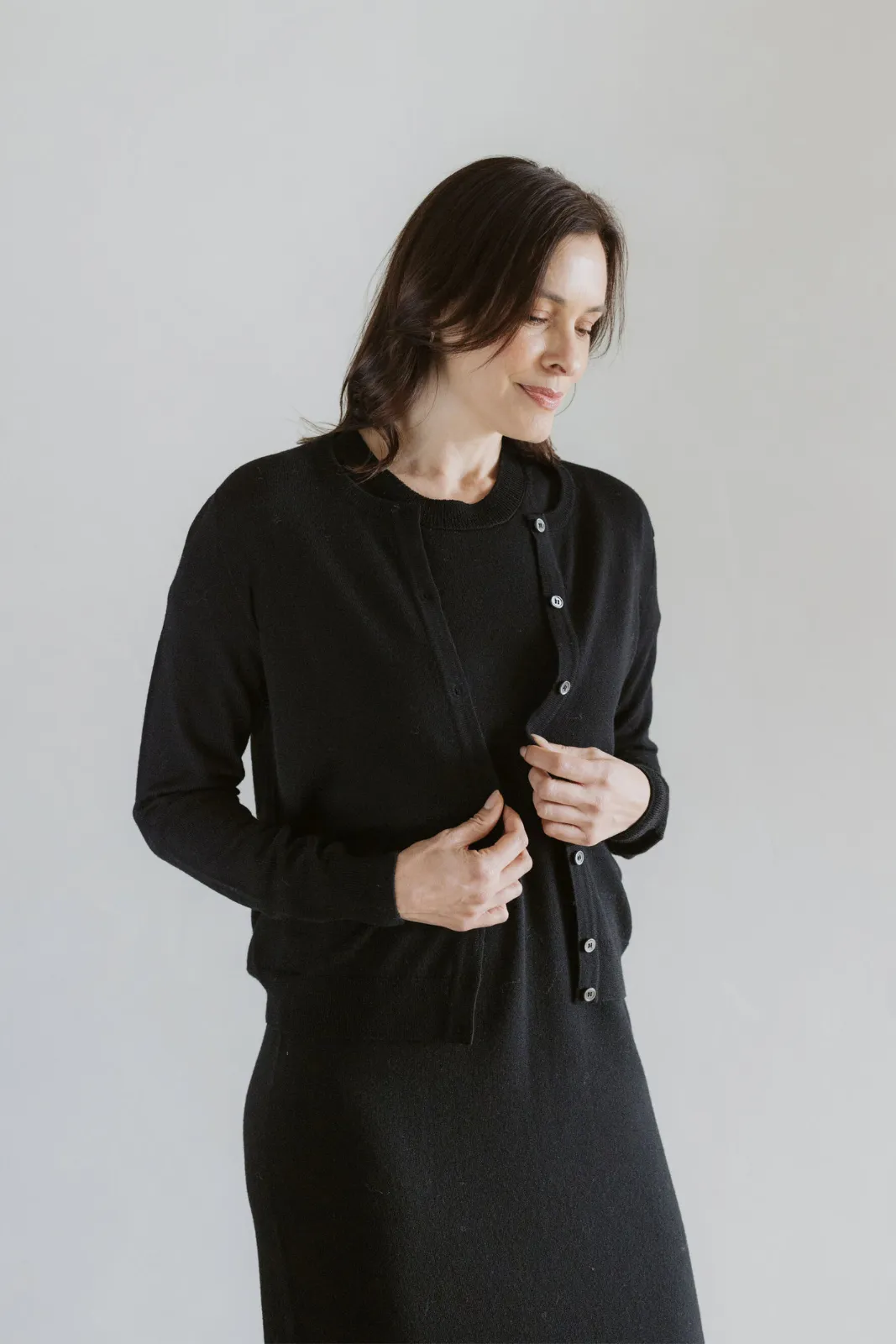 Classic Merino Cardigan - Black