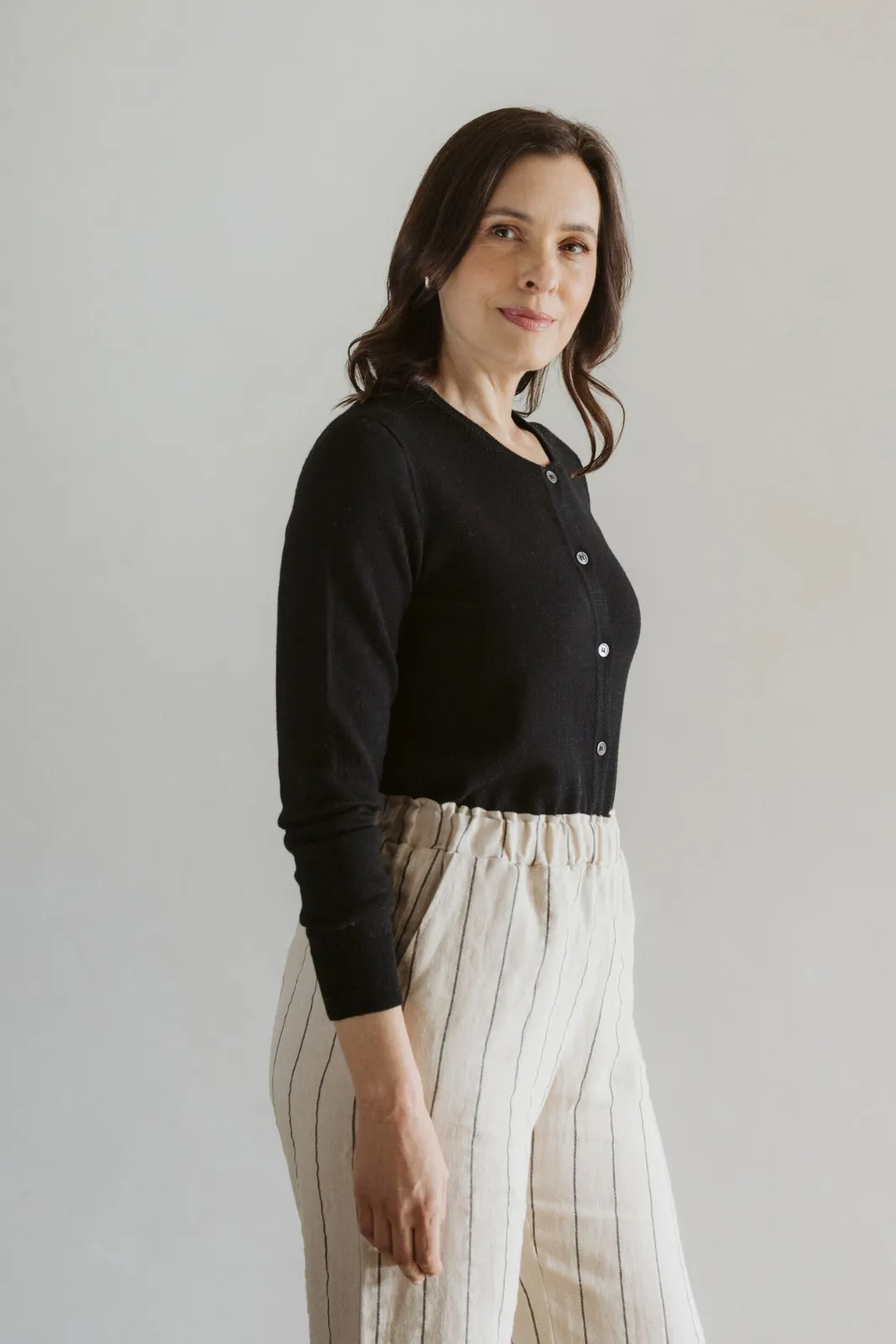 Classic Merino Cardigan - Black