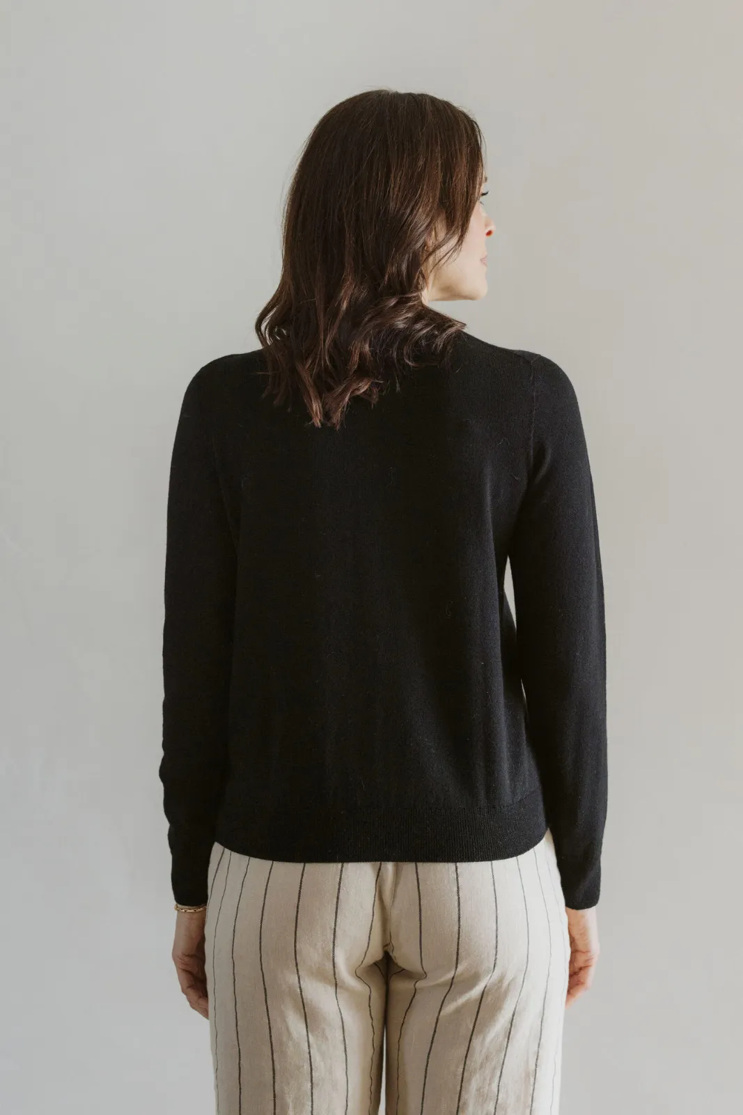 Classic Merino Cardigan - Black
