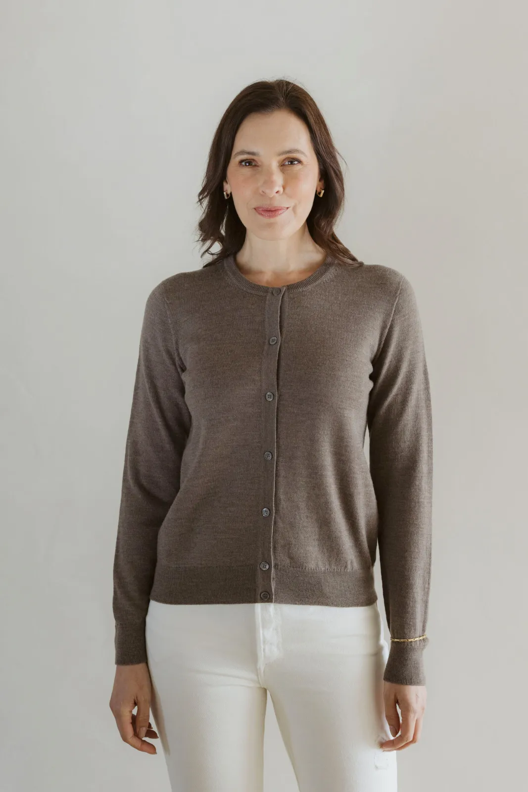 Classic Merino Cardigan - Cinnamon