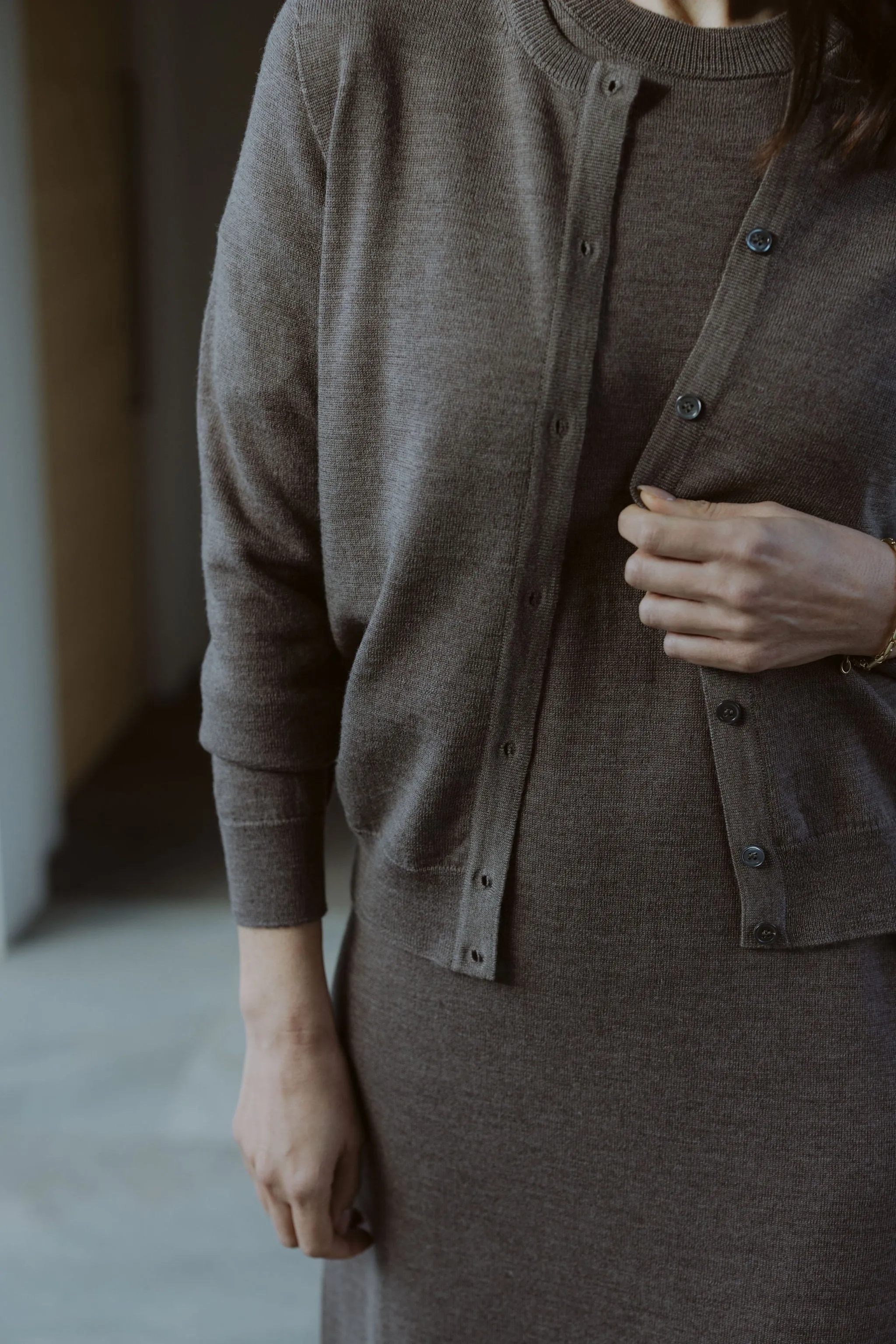 Classic Merino Cardigan - Cinnamon