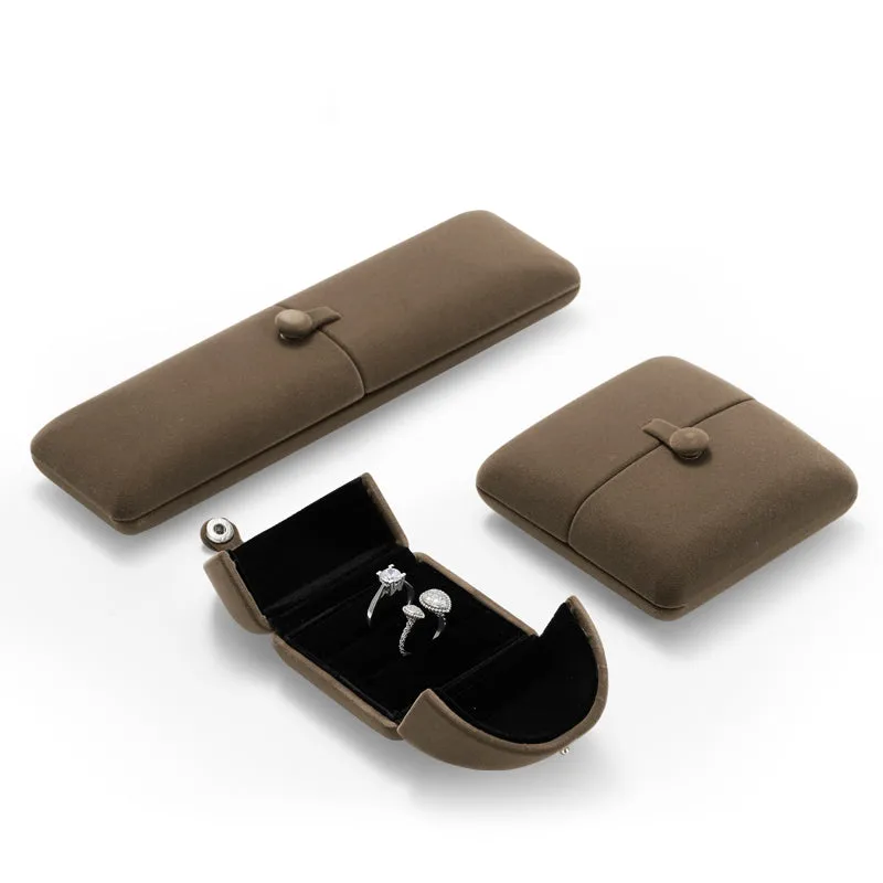 Coffee Velvet Jewelry Gift Box H00902