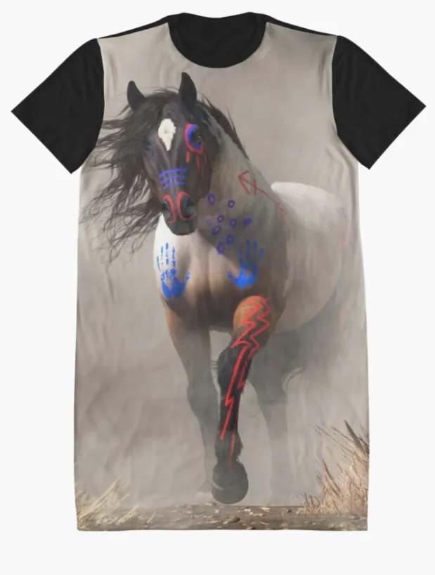 Cowgirl Kim Painted War Pony Graphic Tee Dress