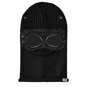 C.P. Company Extra Fine Merino Wool Goggle Balaclava in Black