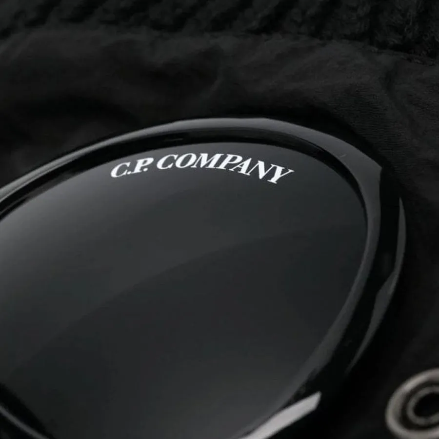 C.P. Company Extra Fine Merino Wool Goggle Balaclava in Black