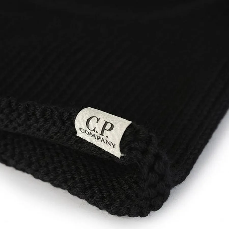 C.P. Company Extra Fine Merino Wool Goggle Balaclava in Black
