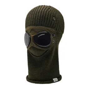C.P. Company Extra Fine Merino Wool Goggle Balaclava in Ivy Green