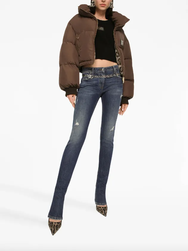 Dolce & Gabbana logo-plaque puffer jacket