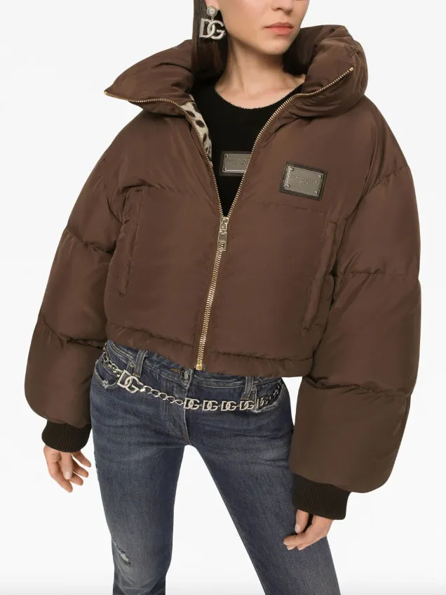 Dolce & Gabbana logo-plaque puffer jacket