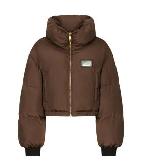 Dolce & Gabbana logo-plaque puffer jacket