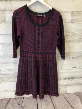 Dress Sweater By Nina Leonard In Black & Purple, Size: L