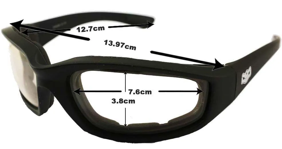 Fat Skeleton Daytona EVA Foam Padded Light Blue Lens Sunglasses